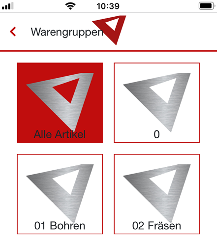 Mobile Warengruppenübersicht Mobile Warengruppenübersicht